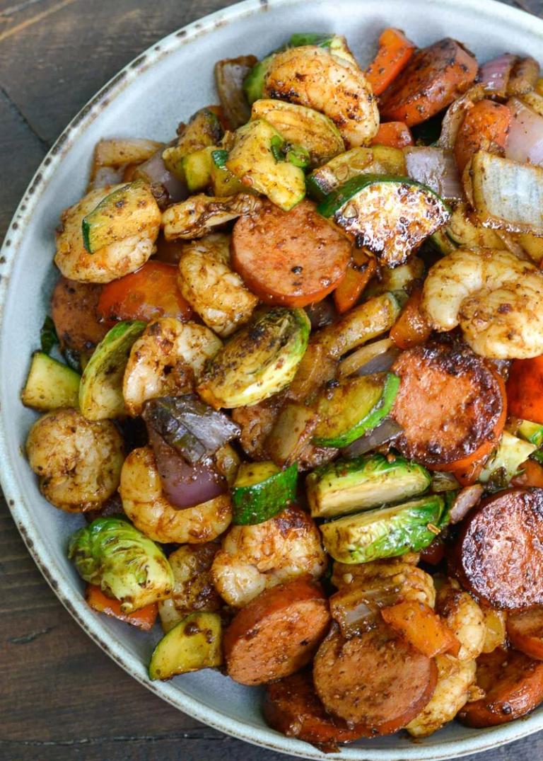 Cajun Shrimp and Sausage Skillet My Keto 