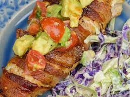 Bacon Wrapped Chicken with Avocado Salsa