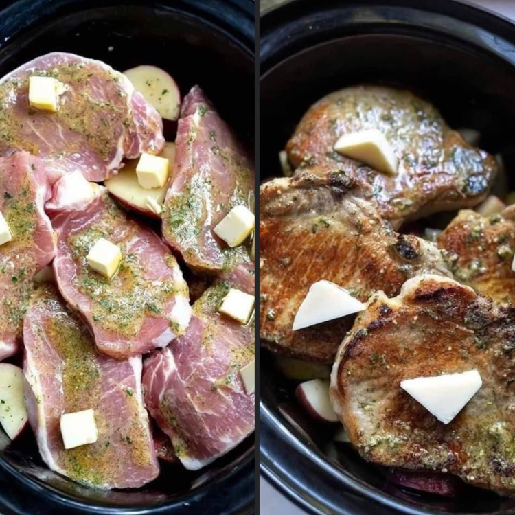 CROCKPOT RANCH PORK CHOPS – Done With Just 3 Ingredients!