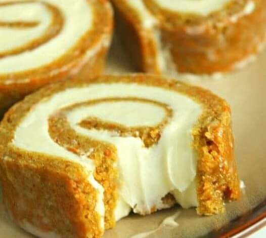 Keto Carrot Cake Roll with Cream Cheese FillingðŸ¤¤