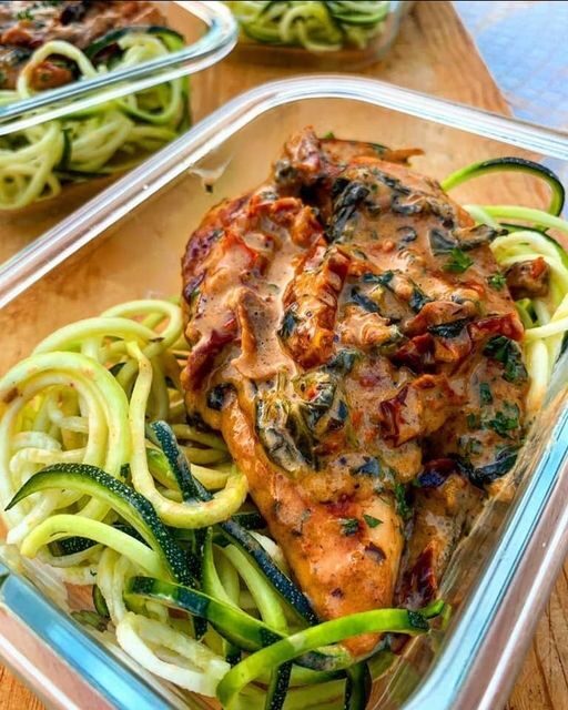 Creamy Tuscan Chicken & Zoodles