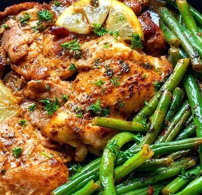 Lemon Garlic Butter Chicken and Green Beans