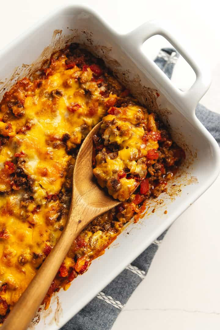 Easy Keto Ground Beef Taco Casserole Recipe - My Keto Web