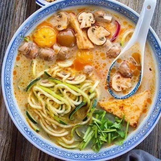 Tom Yum Soup with Zucchini Noodles