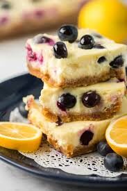 Low Carb Lemon Blueberry Cheesecake Bars😋
