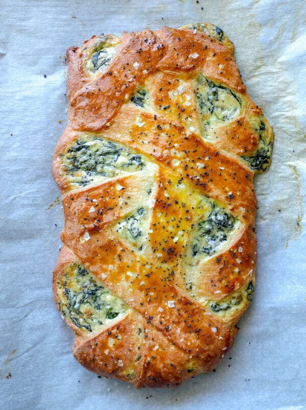 Keto Calzone with Spinach & Cheese