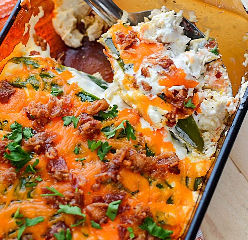 KETO JALAPEÑO POPPER CHICKEN CASSEROLE