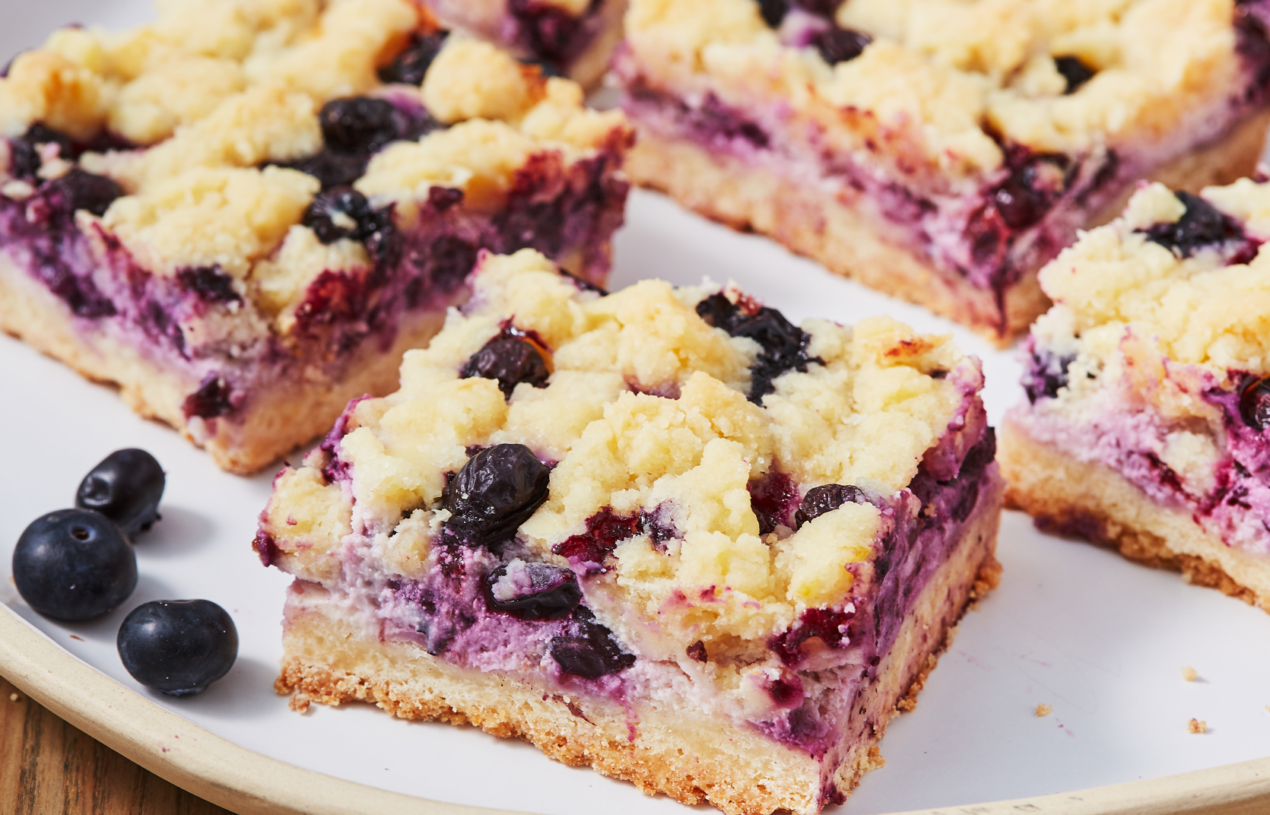 Keto Shortbread Bars with Blueberry Peach Jam