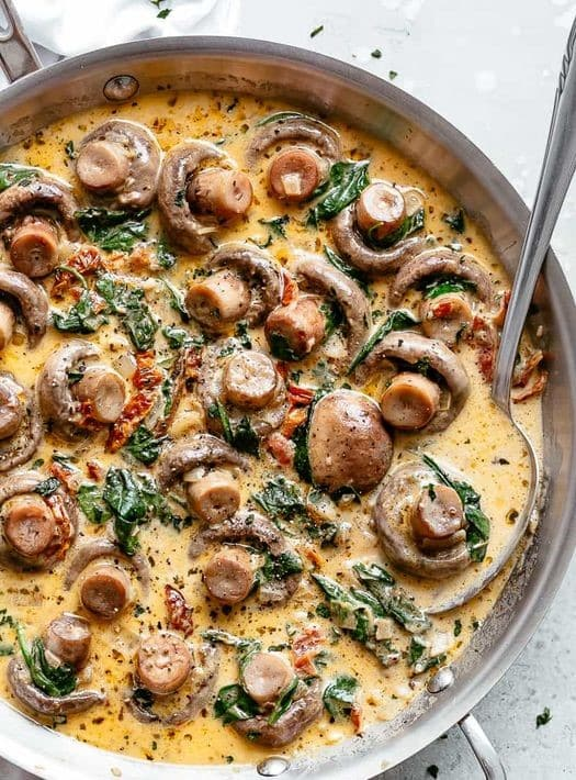 Creamy Garlic Butter Tuscan Mushrooms