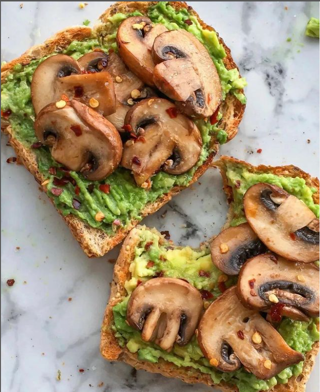 Chilli & Garlic Mushrooms on Avocado Toast