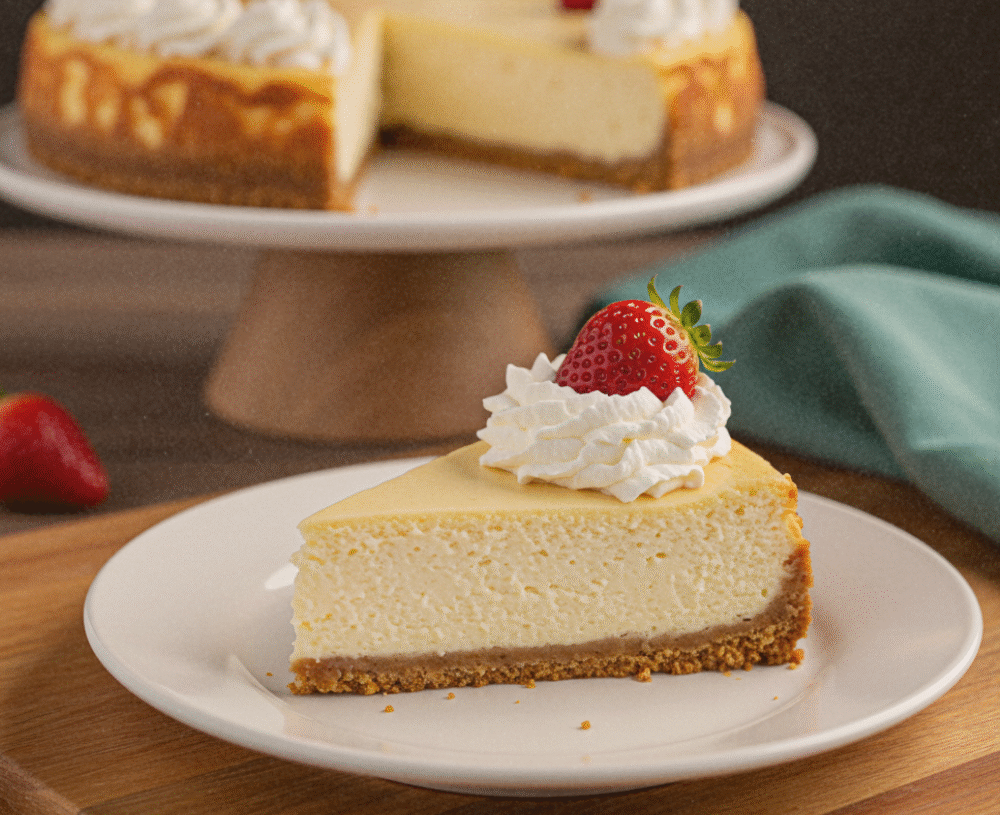 🍰 Creamy Baked Cheesecake with Buttery Crust