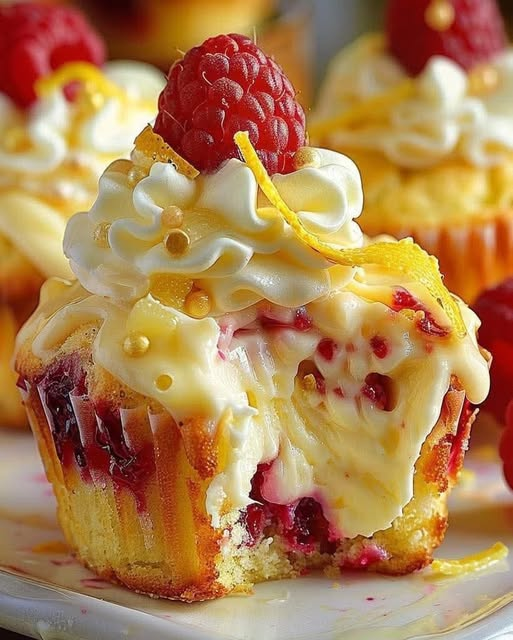 Raspberry Lemon Heaven Cupcakes Light, Fluffy