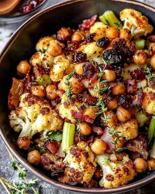 Spiced Cauliflower and Chickpeas