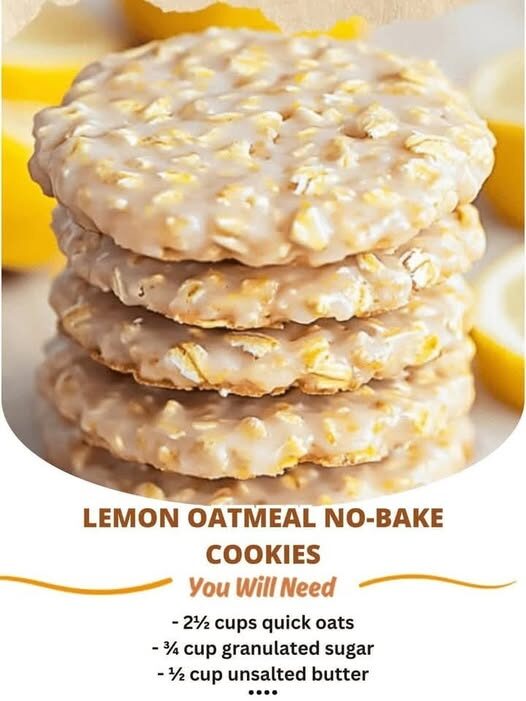 Lemon Oatmeal No-Bake Cookies