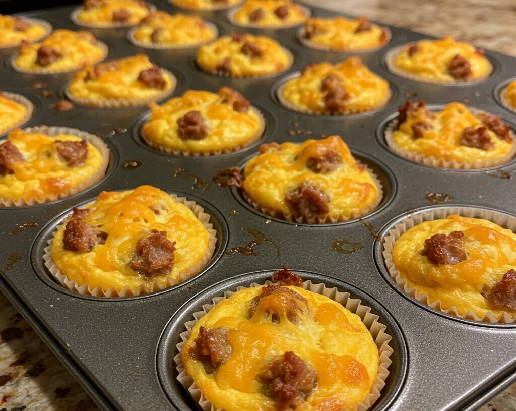 Cheesy Sausage Egg Muffins (Protein Bombs)