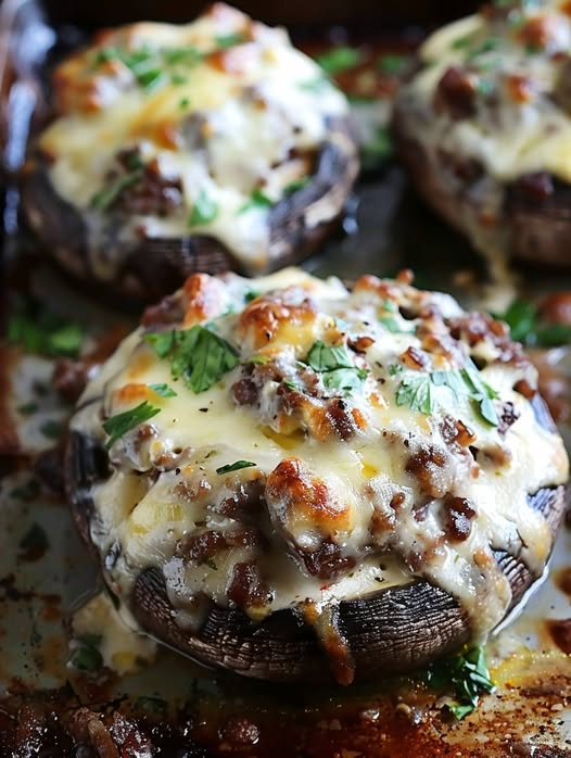 Cheesy Stuffed Portobello Mushrooms