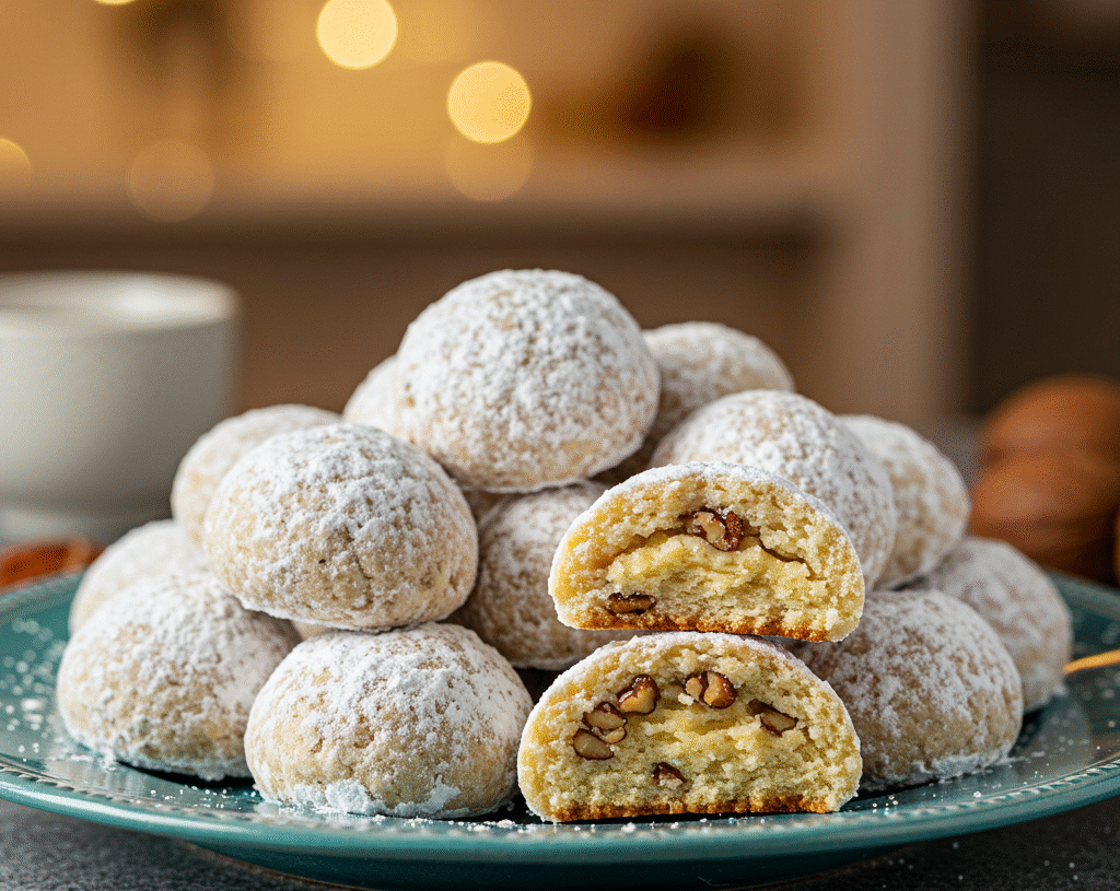High Protein Buttery Pecan Snowball Cookies