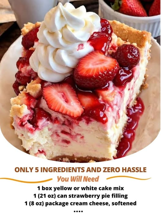 No-Bake 5-Ingredient Strawberry Cheesecake (High Protein)