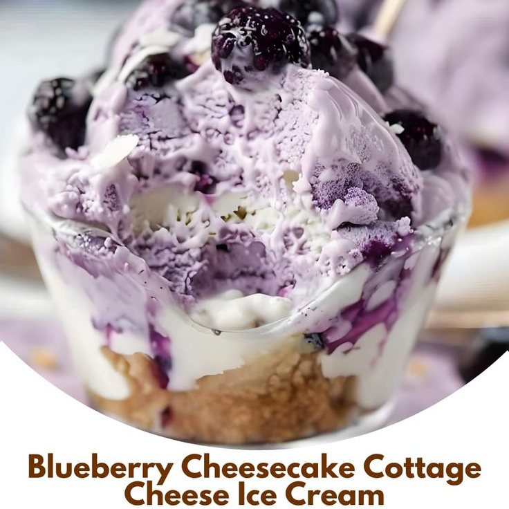 Blueberry Cheesecake Cottage Cheese Ice Cream