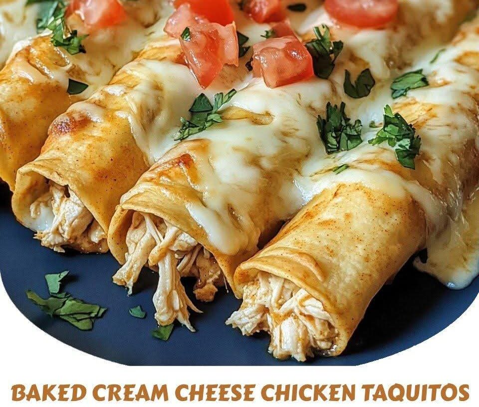 Baked Cream Cheese Chicken Taquitos