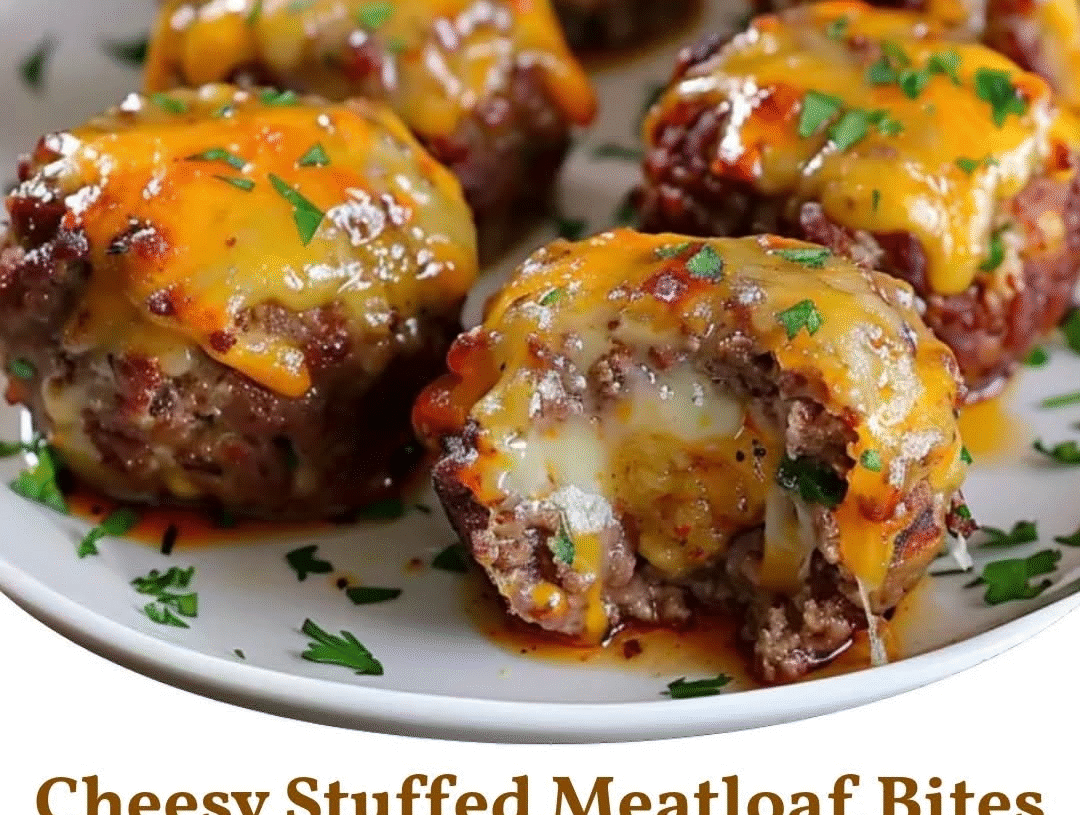 Cheesy Stuffed Meatloaf Bites