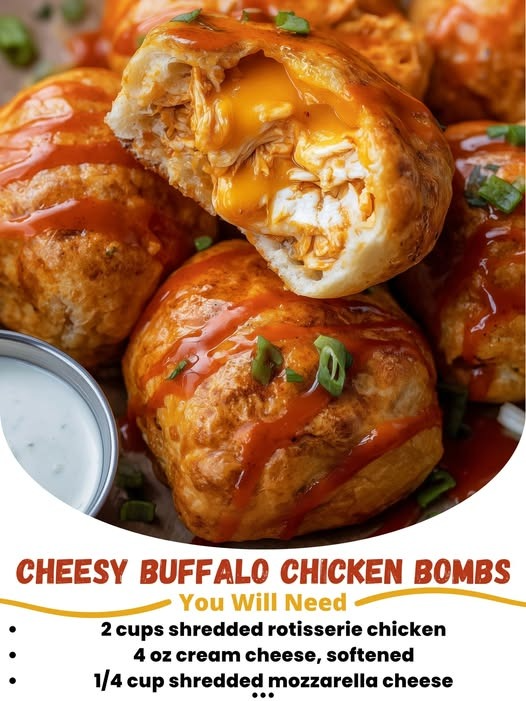 Cheesy Buffalo Chicken Bombs