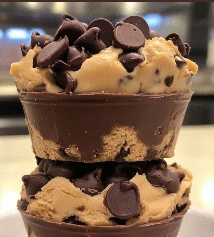 Chocolate Chip Cookie Dough Cups (Edible, No Bake)