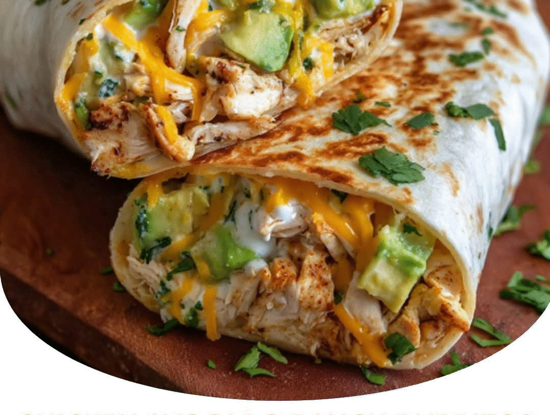 Chicken Avocado Ranch Burritos