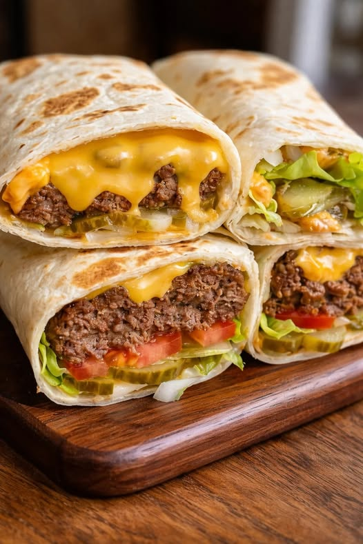 Diabetes-Friendly Cheeseburger Wraps