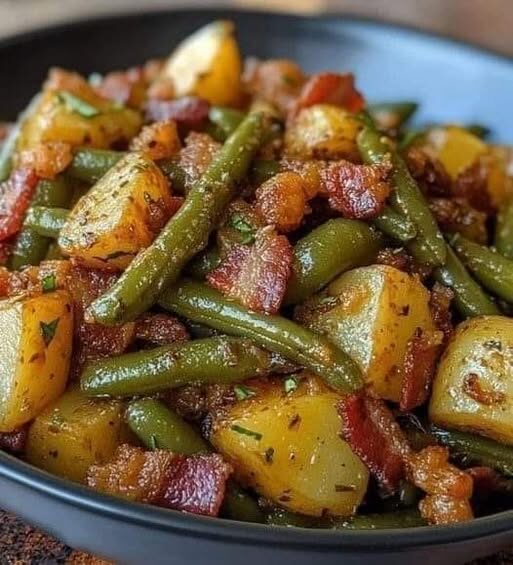 🥓 Green Beans, Potatoes & Bacon Skillet