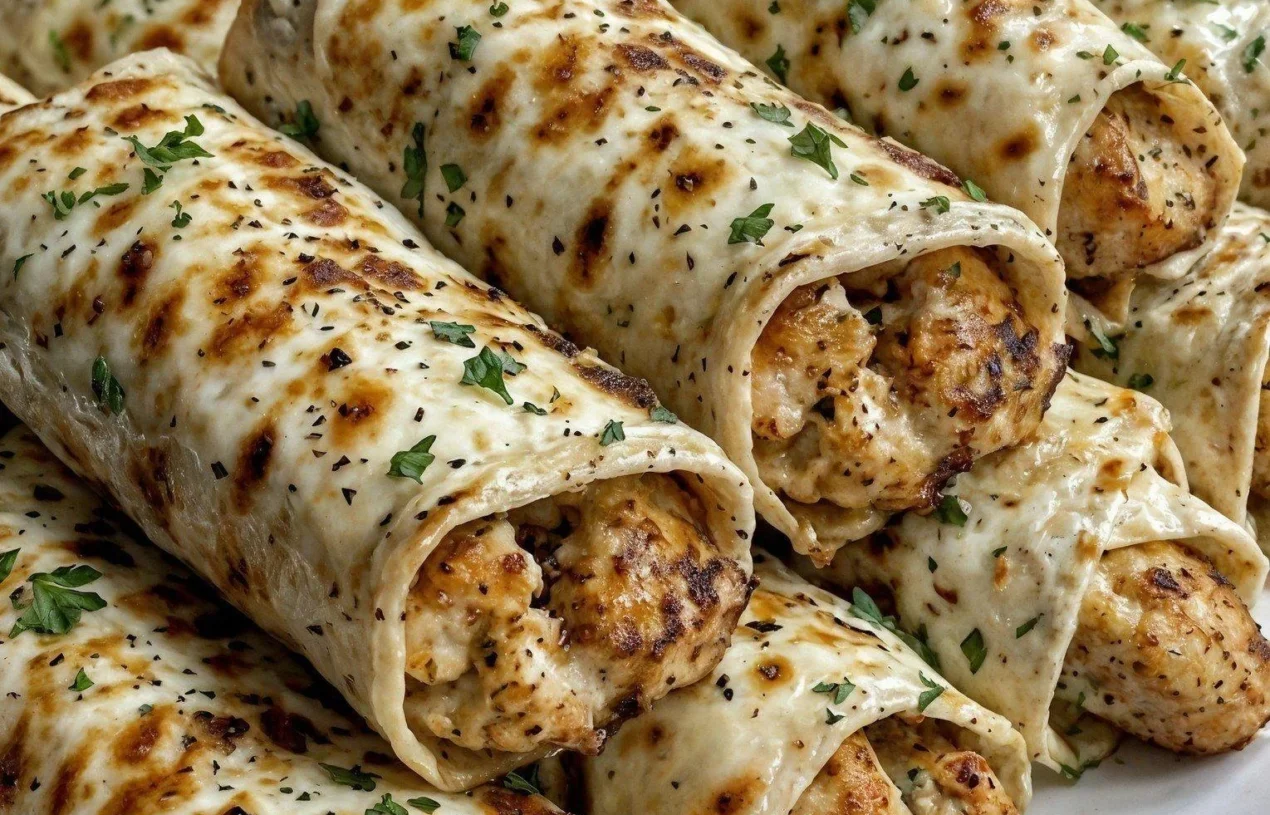  Cheesy Garlic Chicken Wraps (High-Protein)