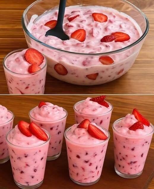🍓 Creamy Strawberry Dessert (Strawberry Milk Delight)