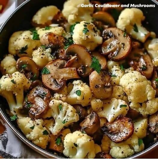 Garlic Cauliflower & Mushrooms