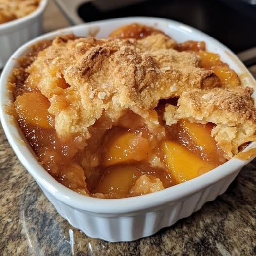 🍑 Peach Cobbler (Soft & Crispy Dessert)