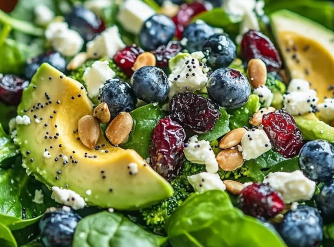  Summer Broccoli Salad with Avocado & Blueberries