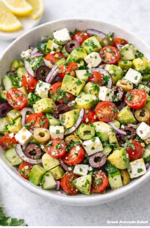 🥗 Greek Avocado Salad (Fresh & Healthy)