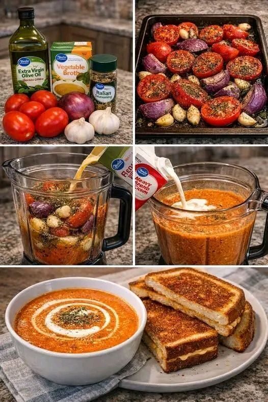 Homemade tomato soup and grilled cheese tonight!!
