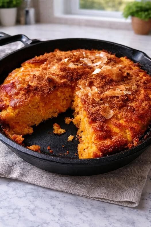 Coconut Almond Skillet Cake Recipe