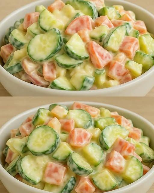 🥗 Creamy Cucumber & Mixed Vegetable Salad (Full Recipe)