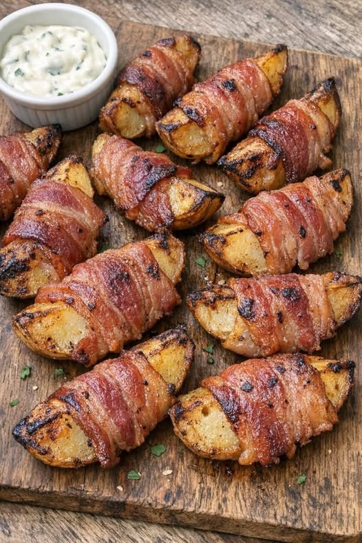 Crispy Bacon-Wrapped Potato Wedges