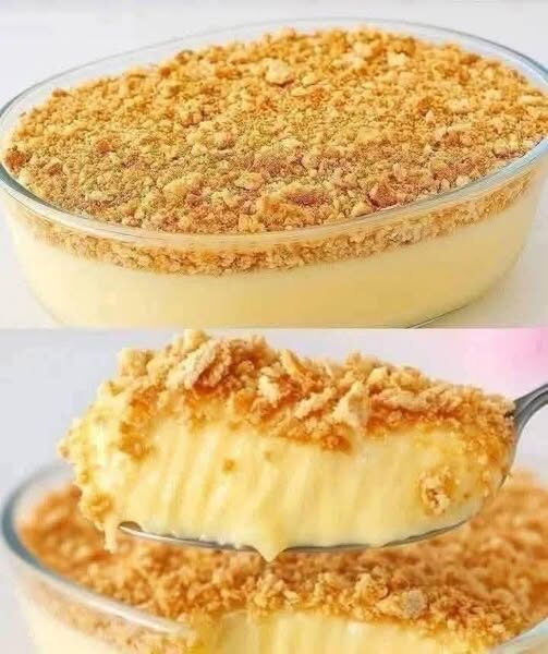 Creamy Vanilla Biscuit Pudding Dessert Recipe