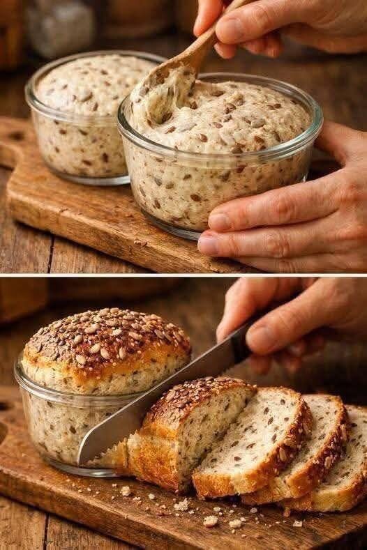 Homemade Seeded Bread in a Bowl