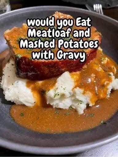 Classic Homemade Meatloaf with Creamy Mashed Potatoes & Rich Brown Gravy