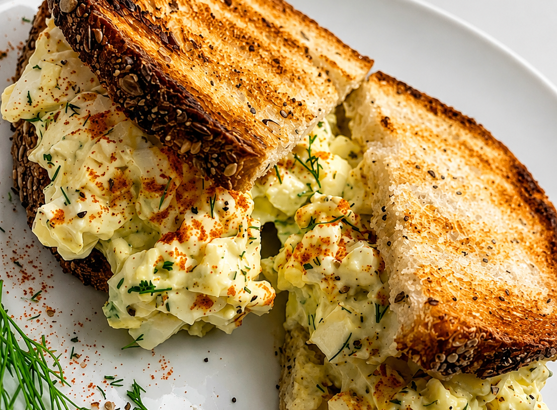 🥚 Mediterranean Egg Salad Sandwich with Feta, Fresh Herbs & Greek Yogurt