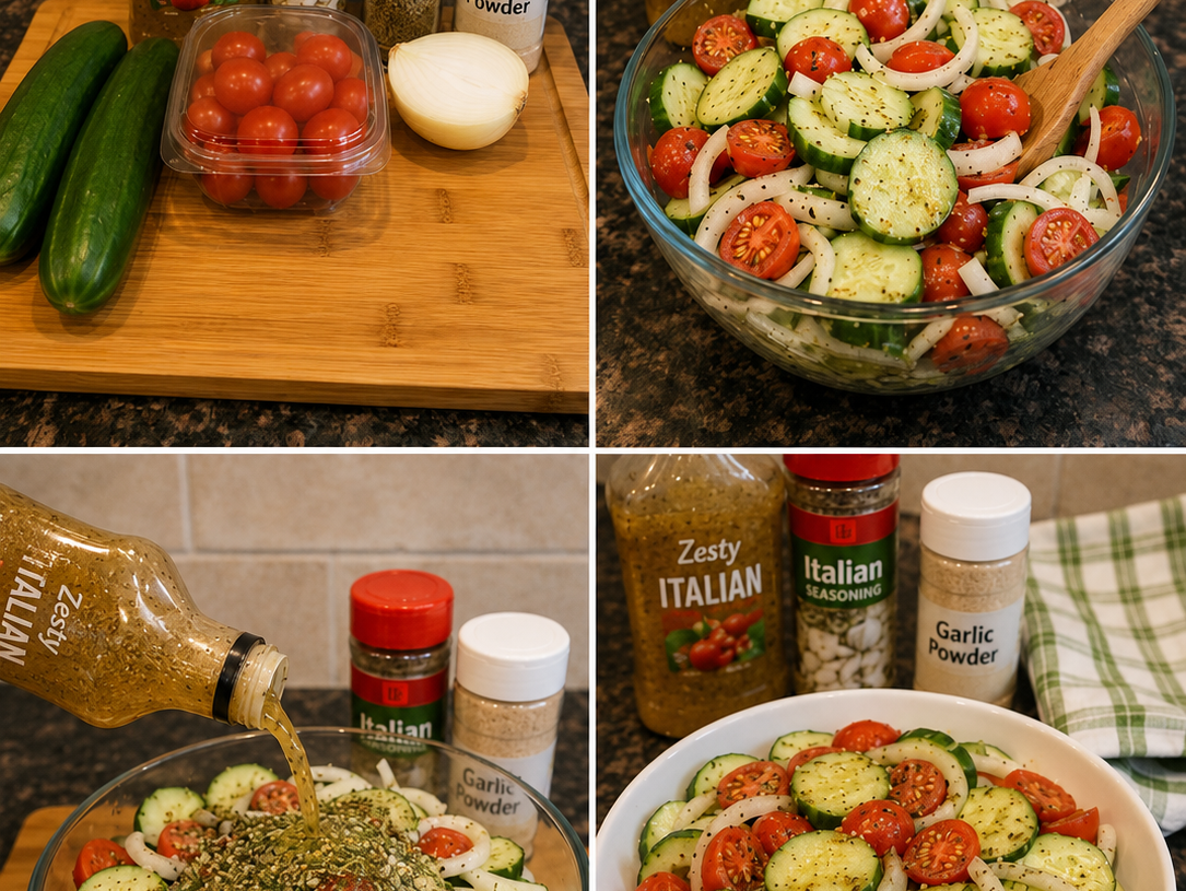 🥒 Italian Cucumber, Tomato & Onion Salad