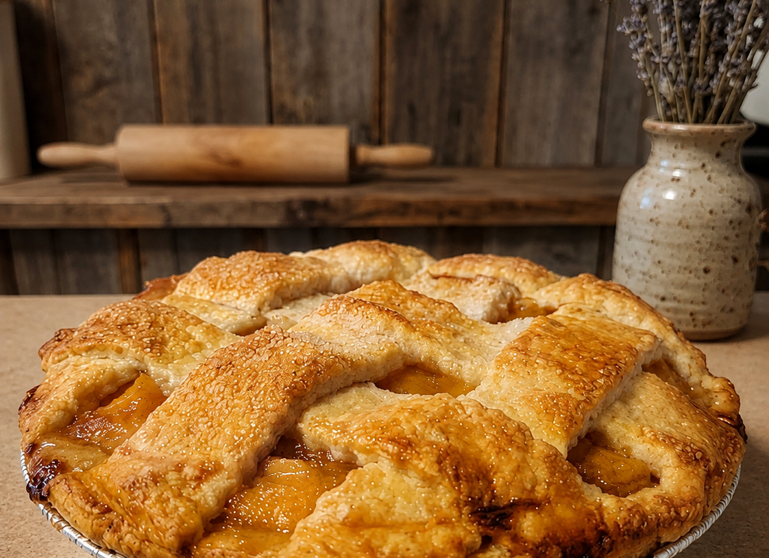 🍑 Diabetic-Friendly Peach Lattice Pie
