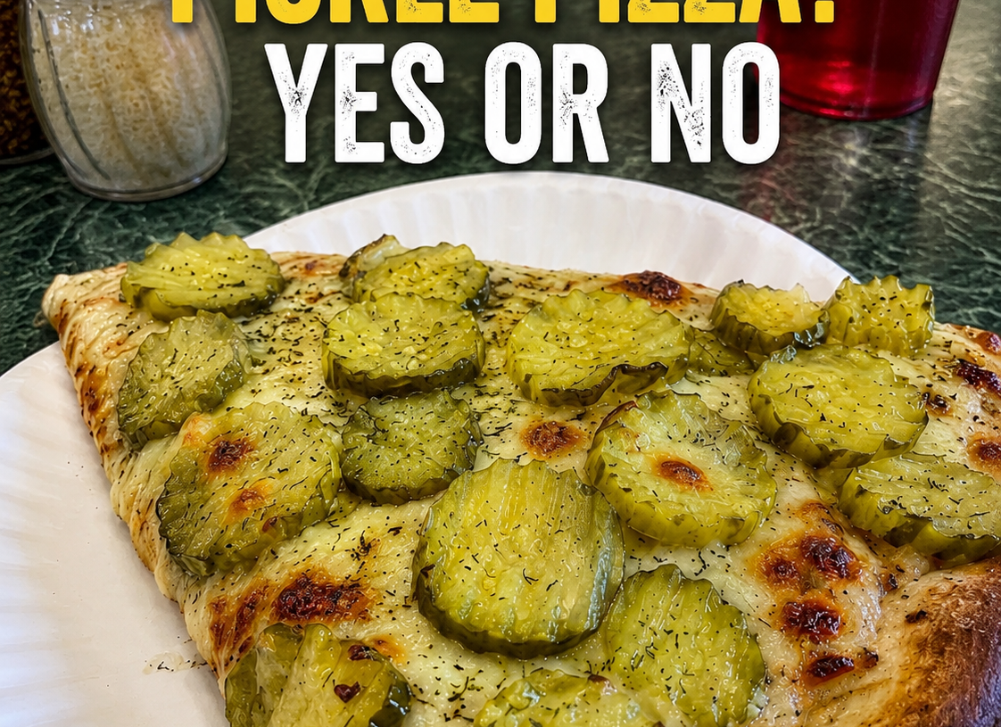 🍕 Dill Pickle Pizza with Garlic Cream Sauce & Mozzarella