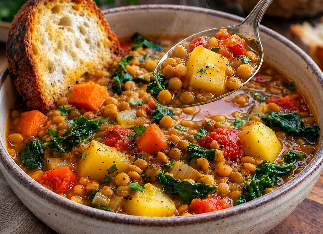 Hearty Lentil & Vegetable Soup 🥣🥕🥔