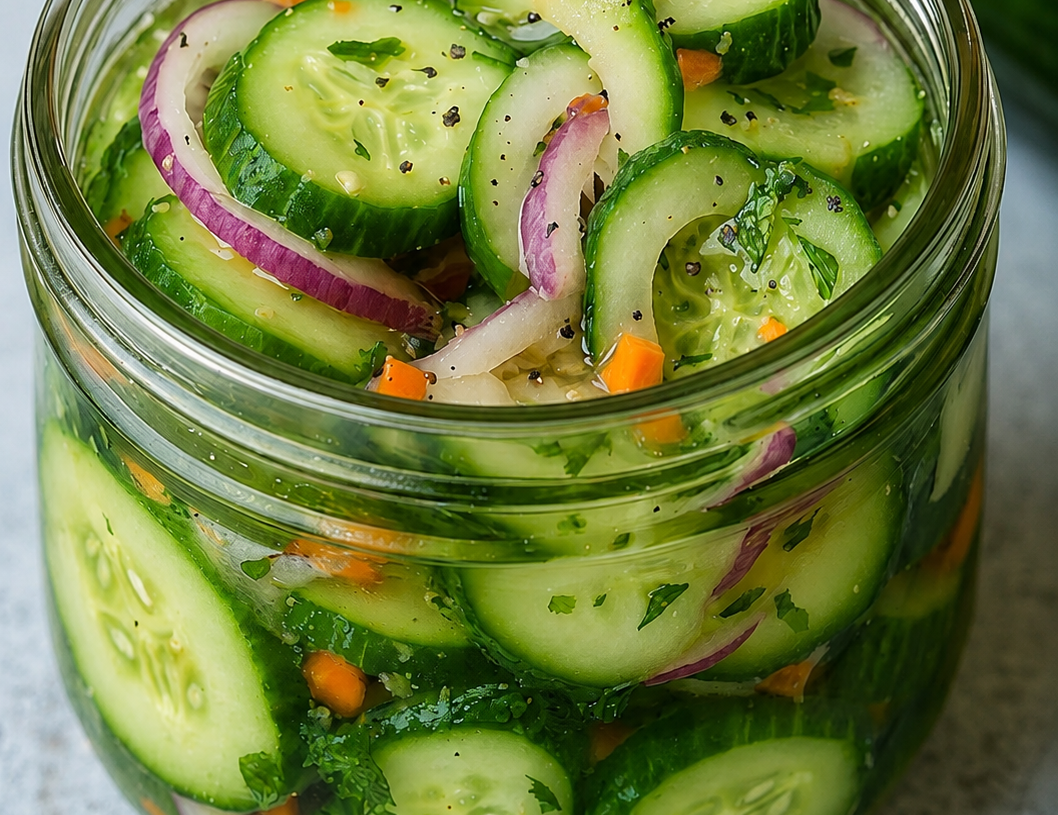 🥒 Homemade Crunchy Cucumber Pickle Salad