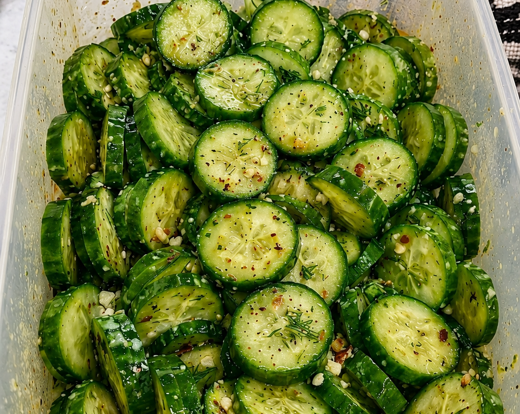 🥒 Garlic Herb Cucumber Salad
